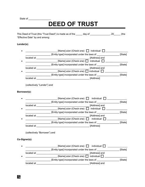 Free Deed in Lieu of Foreclosure Form | PDF & Word