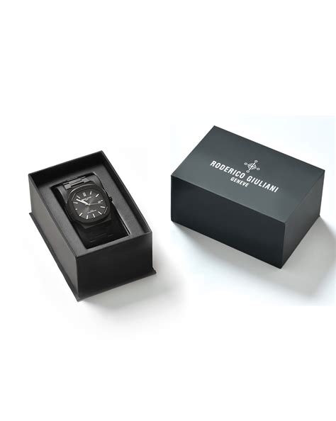 RODERICO GIULIANI ANALOG BLACK DIAL BLACK CASE BLACK STEEL BRACELET ME