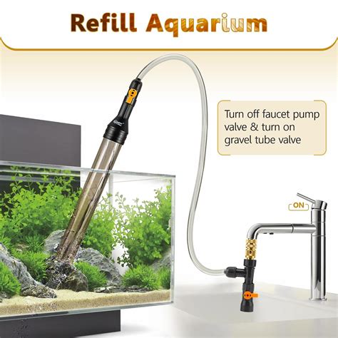 Buy hygger Bucket-Free Aquarium Water Change Kit Metal Faucet Connector ...