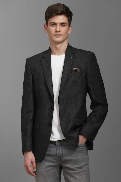 Buy Men Black Regular Fit Textured Formal Blazer Online - 39827213 ...