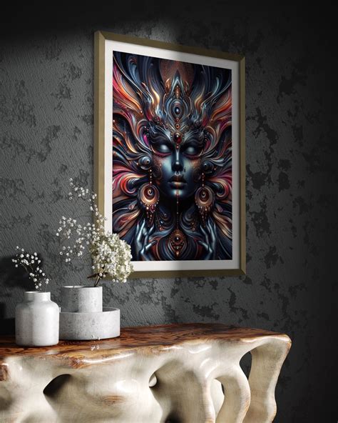 Goddess Kali Ma Wall Art Print Contemporary Hindu God Art Abstract ...