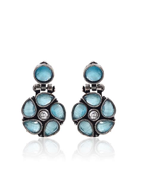 Kirti Small Stone Earrings – Naman Arts