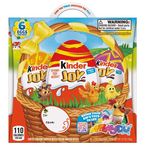 Kinder Joy Candy Chocolate Covered Easter Eggs with Sweet Cream, Wafers ...