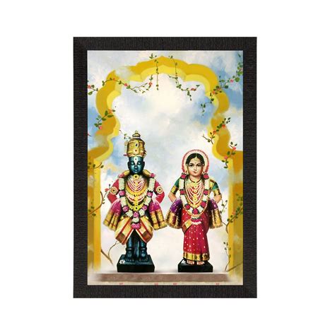 Lord Vitthal Rukmani Satin Matt Textured UV Digital Art Painting ...