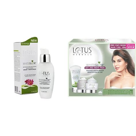 Lotus Herbals White Glow Intensive Skin Serum+ Moisturiser, 30ml And ...