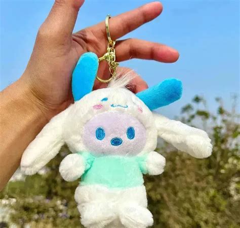 Cute Sanrio Kuromi My Melody Cinnamoroll Cosplay Plush Keychain