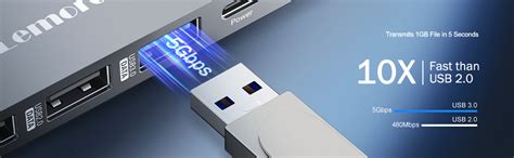 Lemorele USB C Hub, 5 in 1 USB C Multiport Adapter with HDMI 4K, USB 3. ...