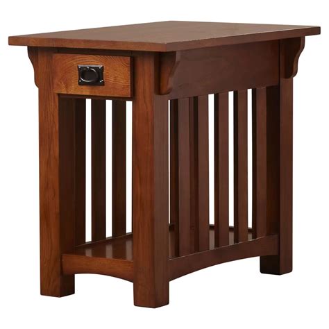 Loon Peak® Mission Solid Wood Side Table in Medium Oak & Reviews ...