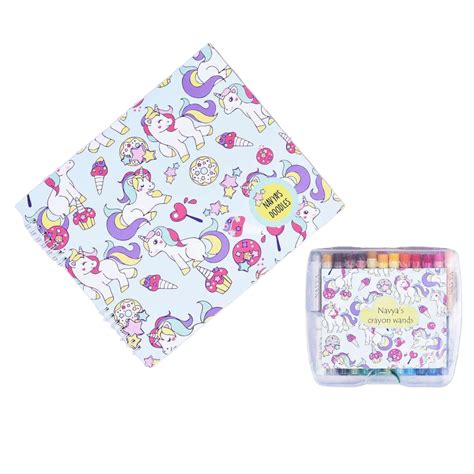 Doodle Book With Personalized Crayons - Shy Unicorn – Babble Wrap