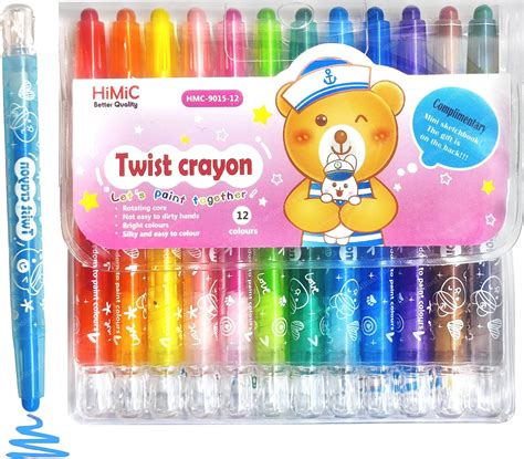 FunBlast Coloring Kit Twistable 12 Shades Rolling Crayons Pen For ...