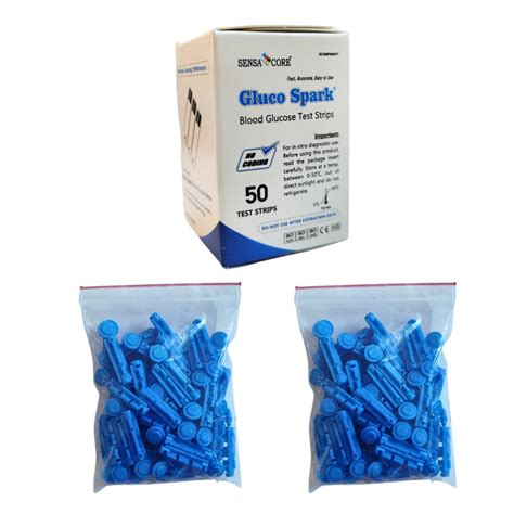 Glucospark 50 Strips and 100 sterile twisted Lancets Combo - Compatible ...