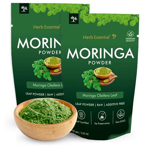 Herb Essential Moringa Powder 100g (Pack of 2) | 100% Natural & Pure ...