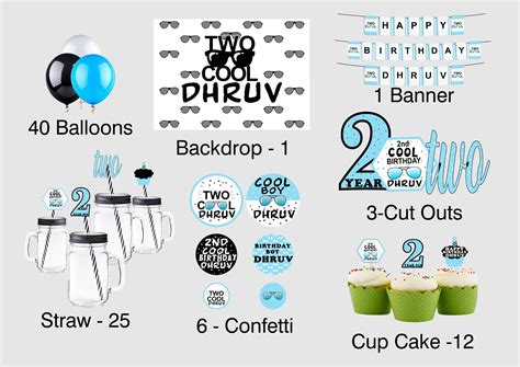 Buy Two Cool Theme Birthday Complete Party Kit with Backdrop ...