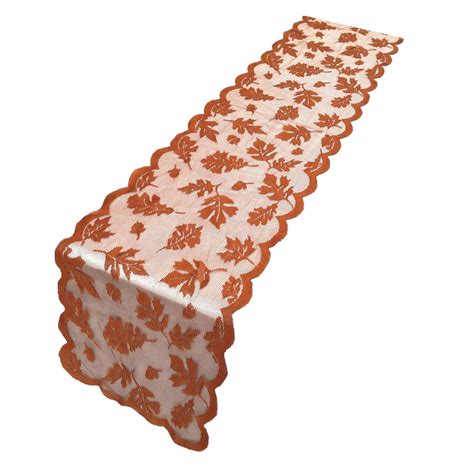 Buy ibohr Thanksgiving Table Runner with Maple Leaves Lace Festival ...