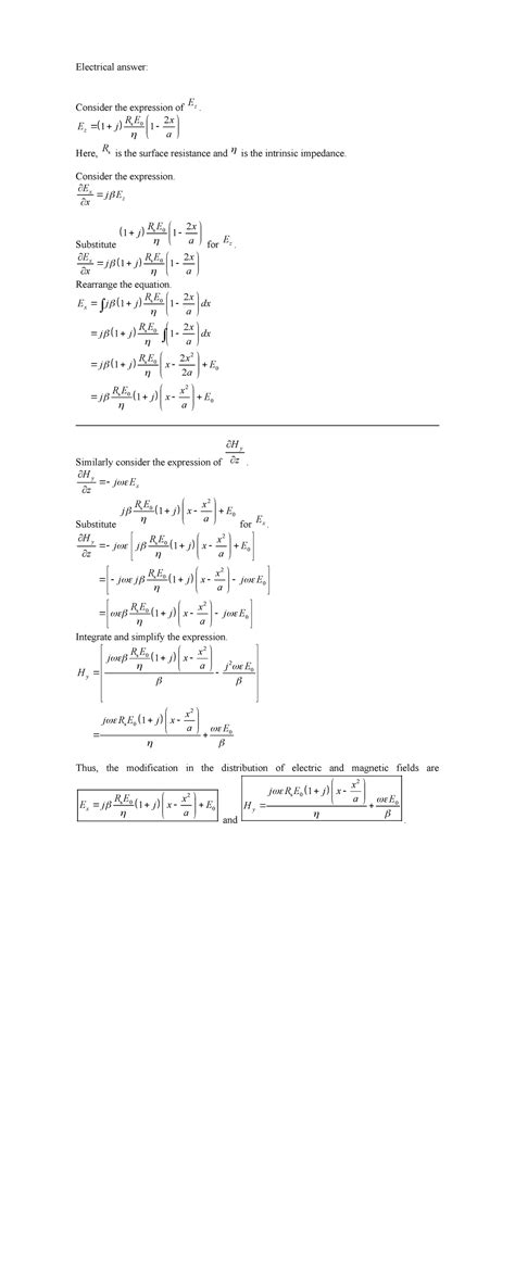 Electrical problem - Electrical answer: Consider the expression of z E ...