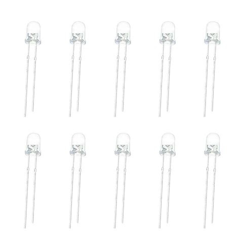 Buy 3mm White LED (Pack of 10) Online in India | Robocraze