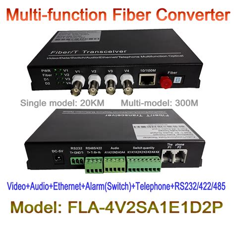 4ch multifunction fiber optical media converter 4ch video + 2ch audio+ ...