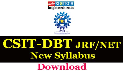 CSIR–UGC–DBT New Syllabus Update for LifeSciences/Biotech | from ...