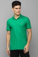 Buy Men Green Solid Polo Neck T-shirt Online - 874776 | Louis Philippe
