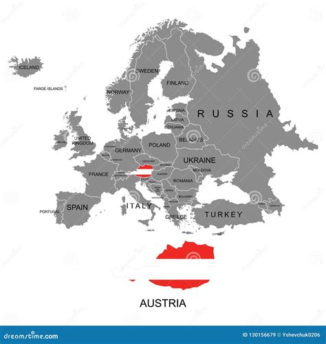 Austria Map, Separate Regions With Names, Infographics Blue Flat Design Vector Illustration ...