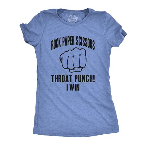 Crazy Dog T-Shirts Womens Graphic Tee, Funny Sarcastic Rock Paper ...