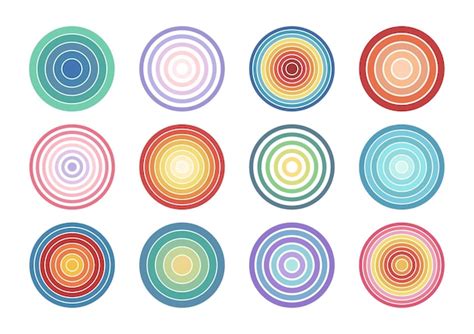 Set of colorful circles on white background | Premium Vector