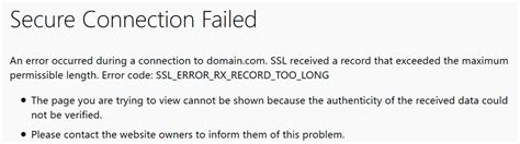Image result for Error Code SSL Error RX Record Too Long Fix