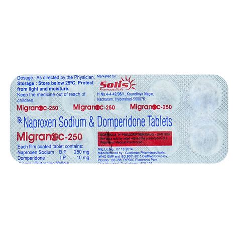 Migranoc-250 Tablet | Uses, Side Effects, Price | Apollo Pharmacy