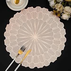 Buy Yellow Weaves 6 Pcs PVC Round Table Placemats, Dining Table Mat ...