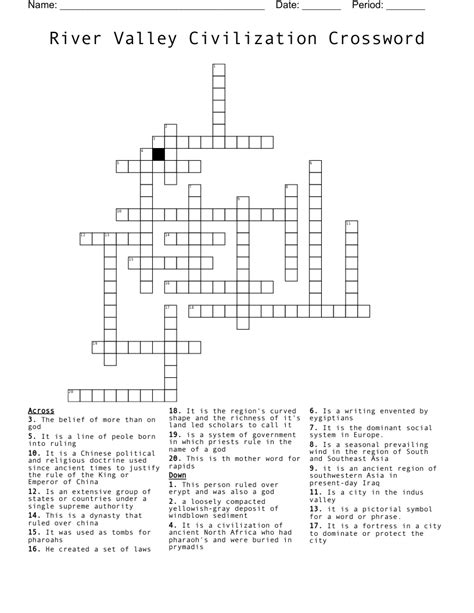 River Valley Civilization Crossword - WordMint