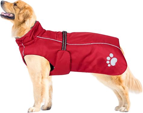 Morezi Dog Coats Waterproof Dog Winter Coat with Padded Fleece Lining ...