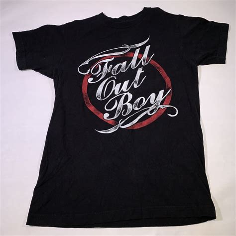 Fall Out Boy Band Concert Black Graphic T Shirt Sz S - Gem