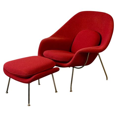 Rare Early Eero Saarinen Womb Chair and Ottoman, Knoll, USA, 1950s For ...