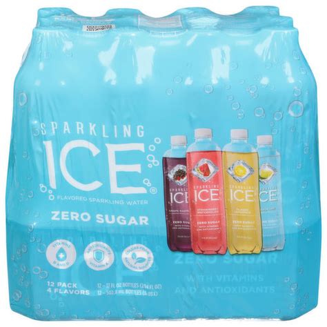 Sparkling Ice Sparkling Water, Zero Sugar, Flavored, 4 Flavors, 12 Pack ...
