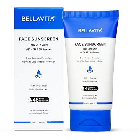 BELLAVITA Sunscreen SPF 50 For Dry Skin|SPF 50 PA++++|Broad Spectrum ...