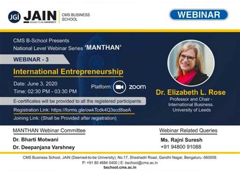 Upcoming MBA Webinars & Events | CMS Bschool