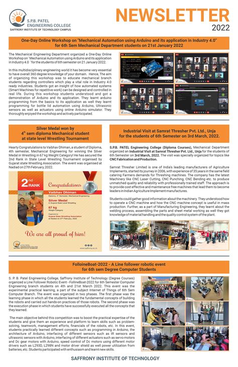 News Letters | 1st Ranked Institute in GTU