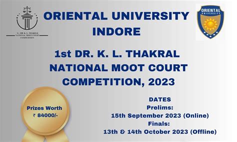 1st Dr KL Thakral National Moot Court Competition 2023 | Oriental ...
