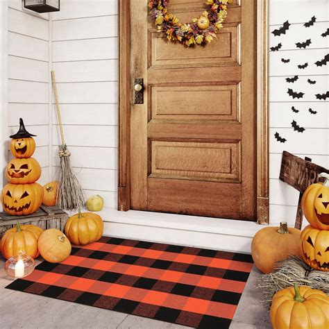 Amazon.com : KIMODE Buffalo Plaid Fall Outdoor Rug 27.5"x43",Washable ...