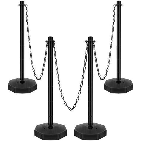 Maitys Black Plastic Stanchion Set with Chain - Traffic India | Ubuy