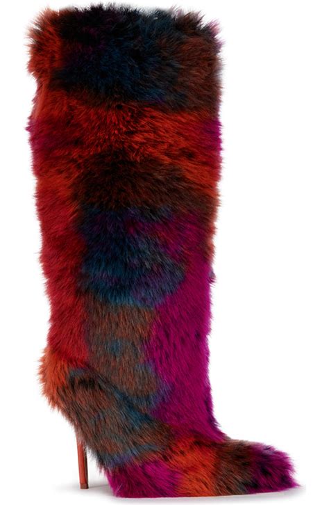 AZALEA WANG Upsetter Pointed Toe Faux Fur Knee High Boot (Women ...