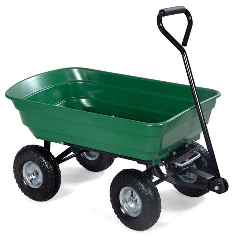 Buy Giantex Garden Dump Cart Wagon Carrier w/ Steel Frame Poly Bed ...