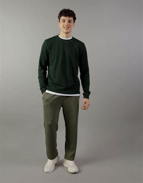 Buy American Eagle Men Green Long-Sleeve Thermal T-Shirt Online