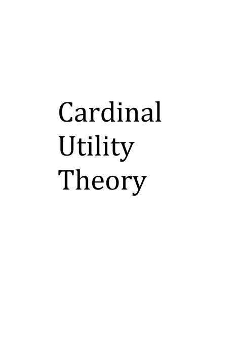Consumer Equilibirum - Cardinal Utility Theory. - Cardinal Utility ...