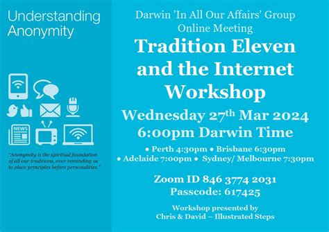 Tradition Eleven and the Internet Workshop – Online from Darwin ...