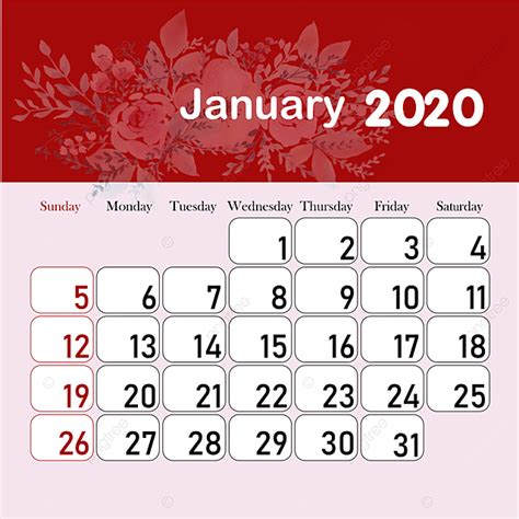 とりさんカレンダー2020年1月 | 無料イラスト素材｜素材ラボ