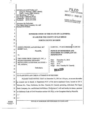 Sample Answer To Complaint Los Angeles Superior Court - Fill and Sign ...