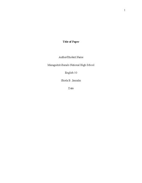 Student Paper Template APA 7 - Title of Paper Author/Student Name ...