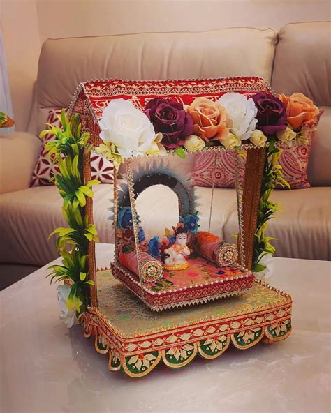 Beautiful Floral Decorated Jhula for Laddu Gopal -BRIJ001LGJ – www ...