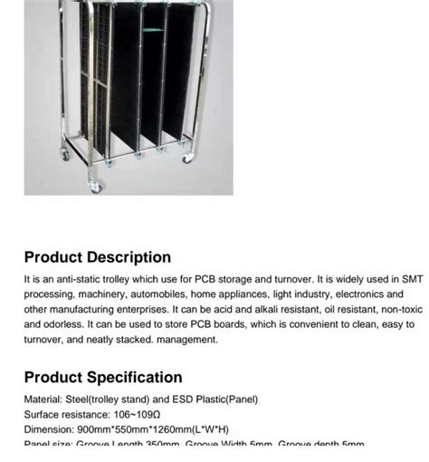 ESD Workstation - ESD PCB Storage trolley with wheels/Magazine Rack ...